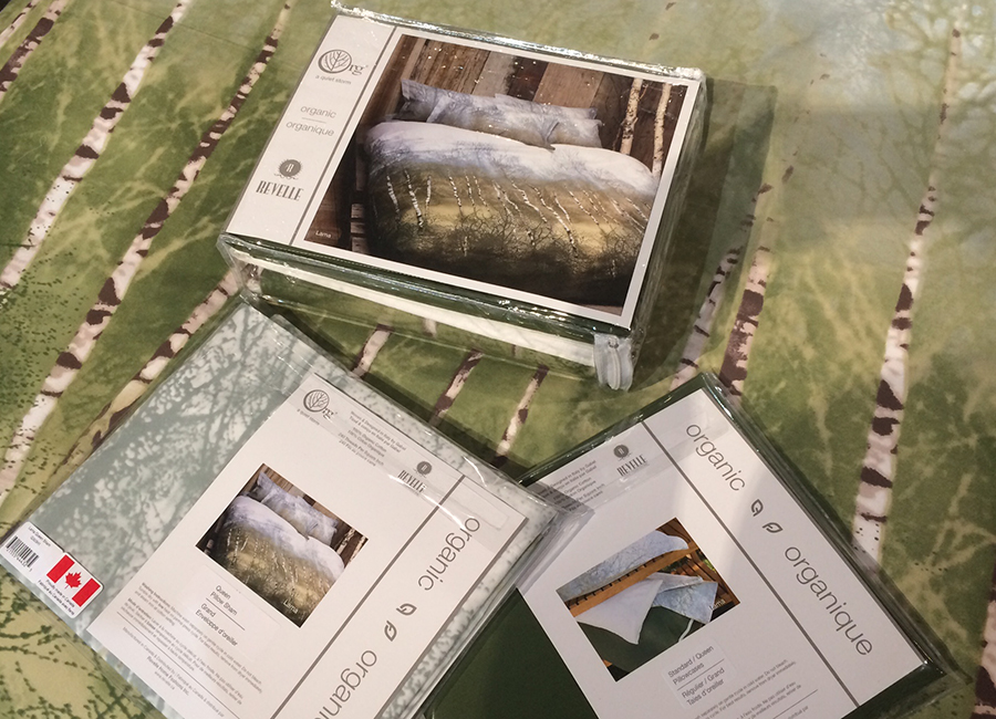 packaging for revelle organic bedding